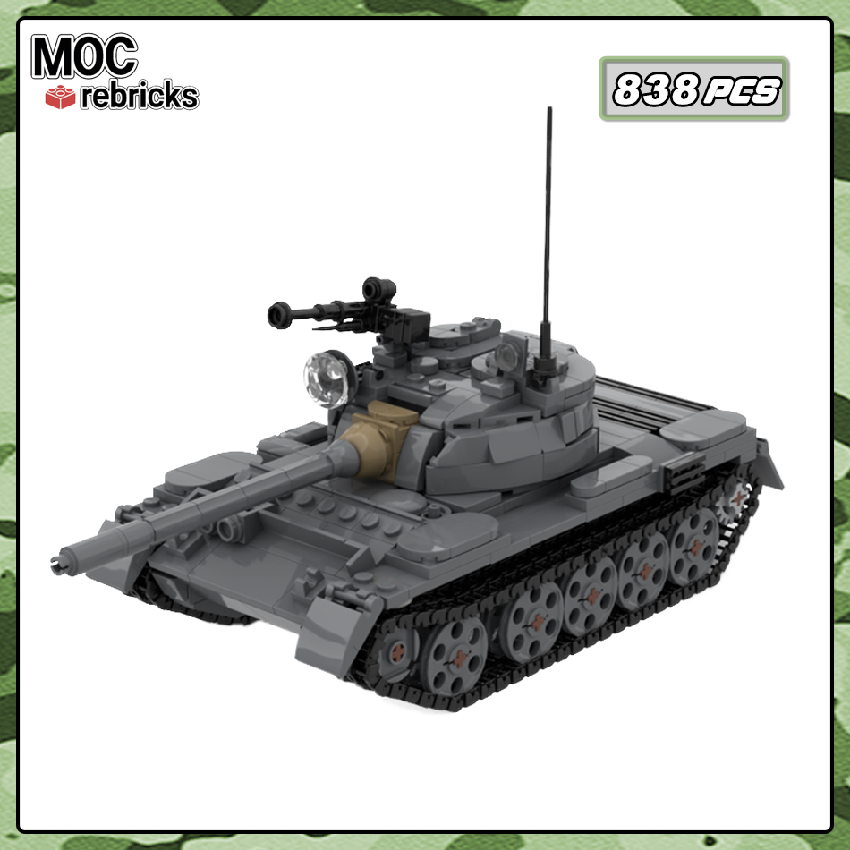 Lego Compatible Military Tank - MOC-213982 Soviet Military Series T-55 Main