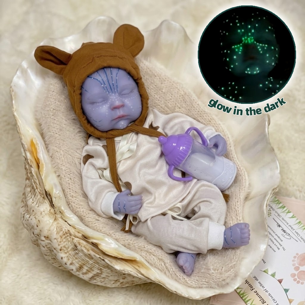 Reborn Baby Doll Silicone Realistic - 13 Inch Glow in the Dark